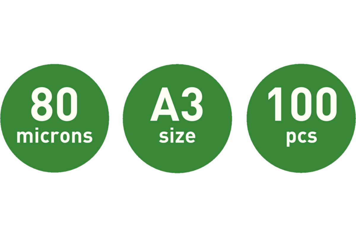 Plastificeer/lamineerhoes A3- 80 micron 100 stuks
