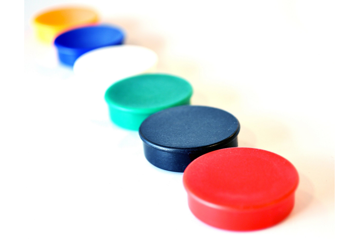 Magneet assorti 20 mm rond, 10 stuks