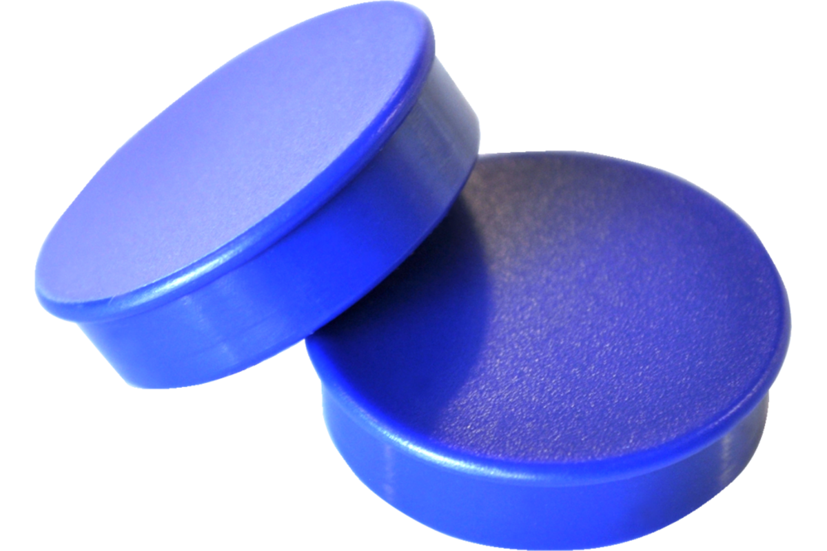 Magneet blauw 20 mm rond, 10 stuks