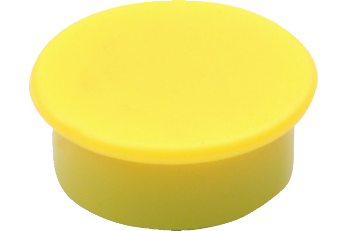 Magneet geel 30 mm rond, 10 stuks