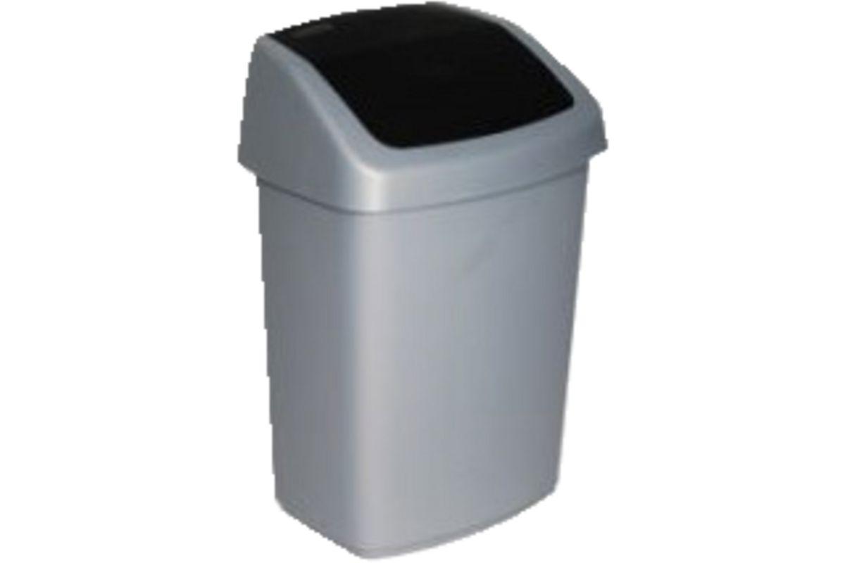 Afvalbak Swing 10L zilver/antraciet