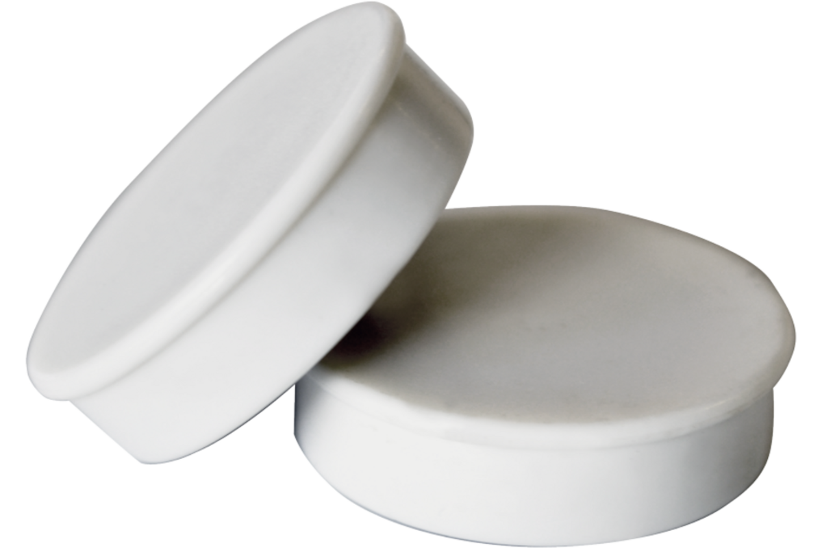 Magneet wit 20 mm rond, 10 stuks
