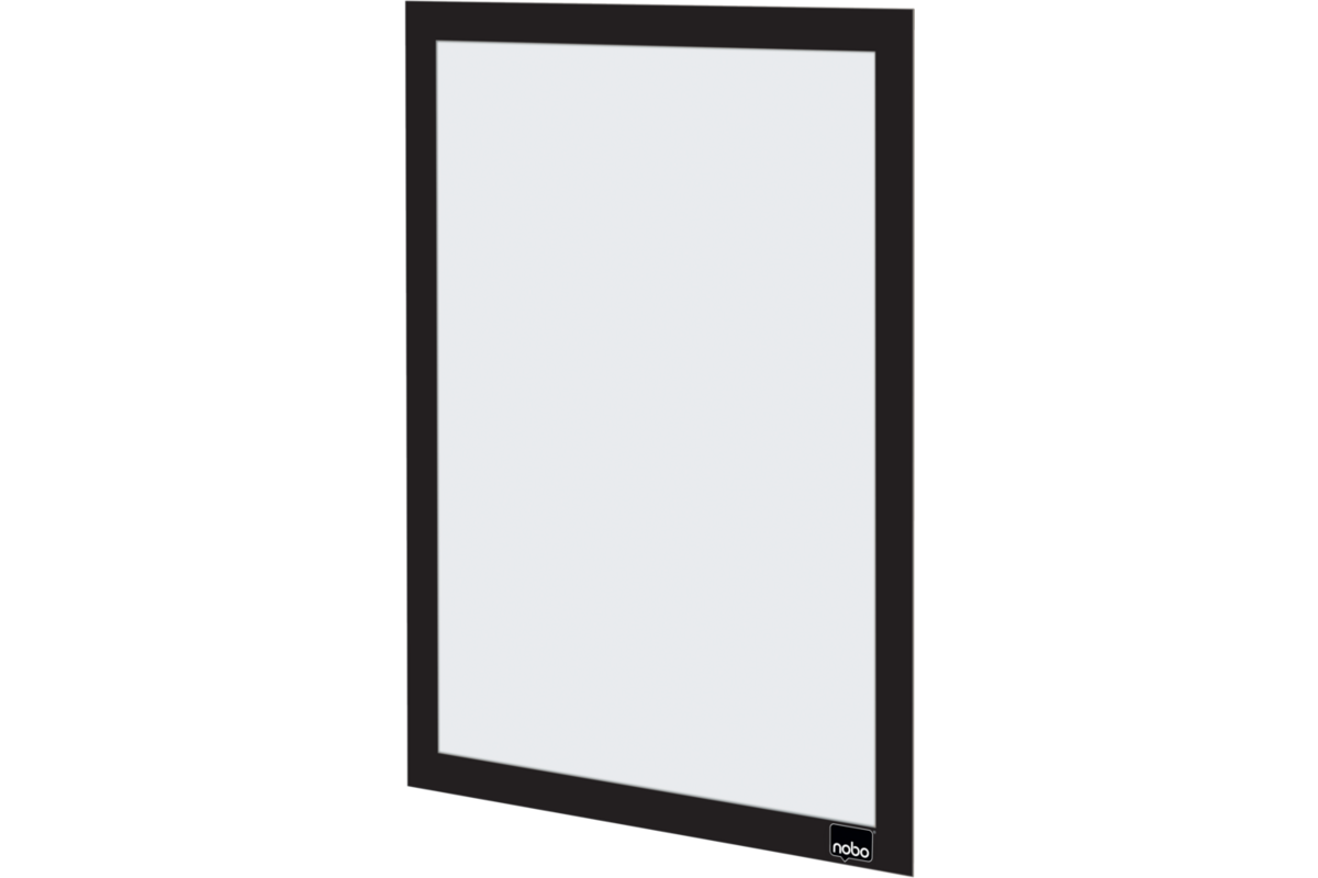 Posterframe Nobo Zelfklevende magnetische kader A4 zwart, set 2 stuks