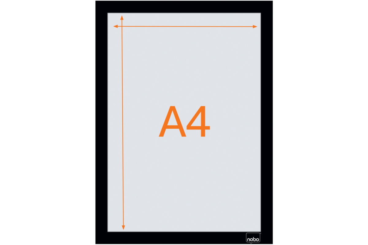 Posterframe Nobo Zelfklevende magnetische kader A4 zwart, set 2 stuks