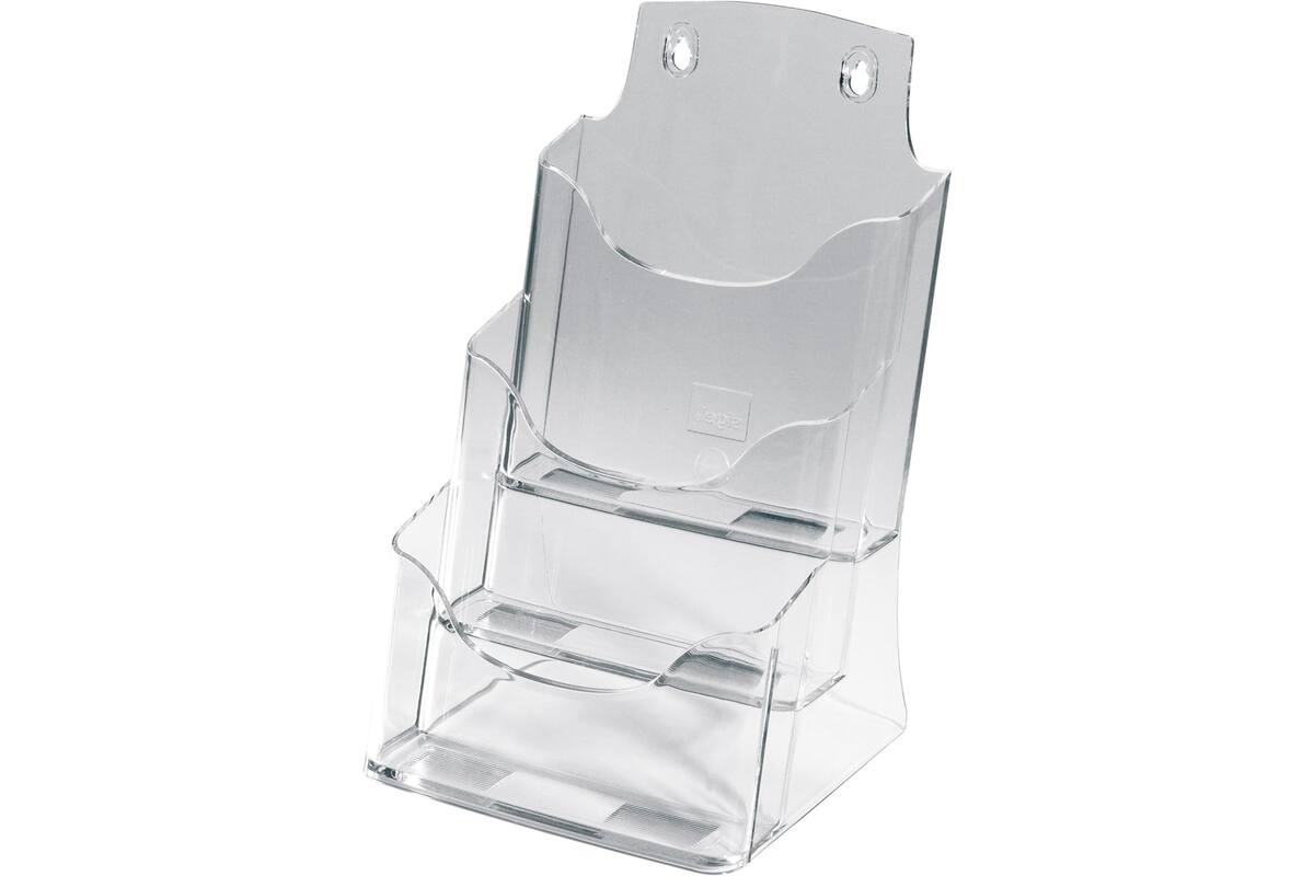 Folderhouder tafelmodel 3 x A5 transparant acryl