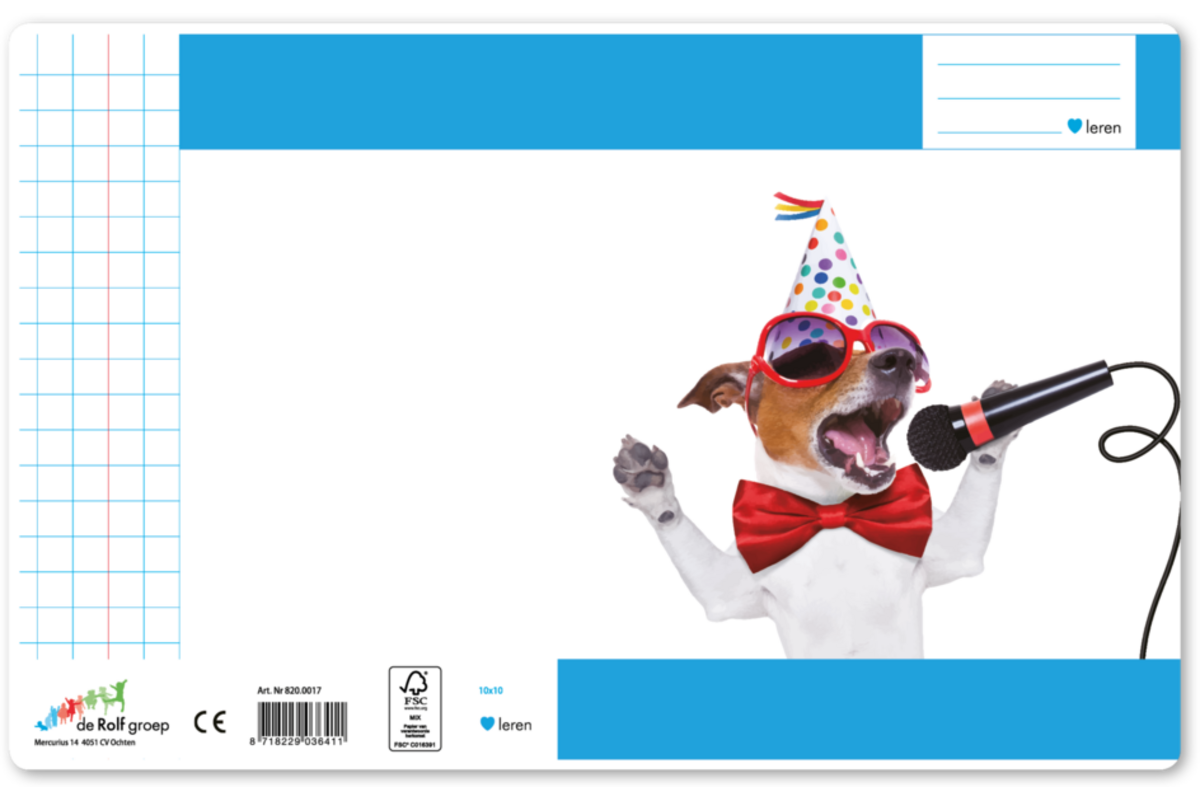Schriften ruit 10x10 mm, gekke dieren, 16,5 x 21 cm, 80 gr (25 stuks)