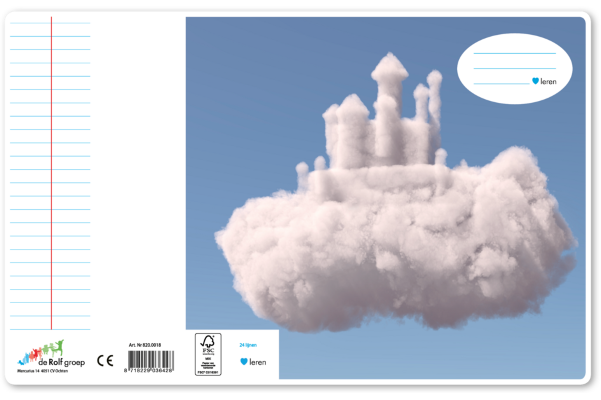 Schriften 24 lijnen, wolken, 16,5 x 21 cm, 80 gr (25 stuks)