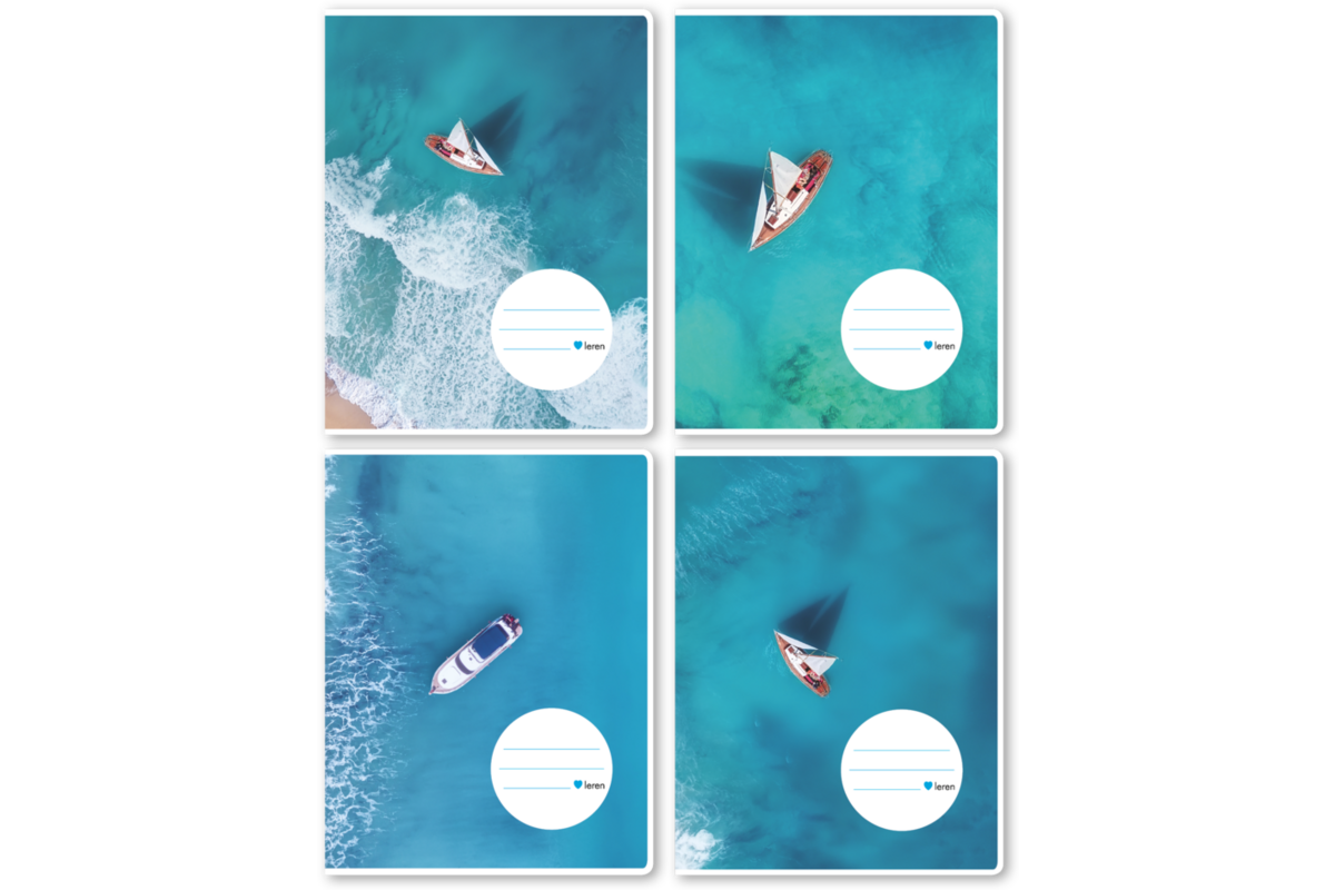 Schriften 24 lijnen, boot, 16,5 x 21 cm, 80 gr (25 stuks)