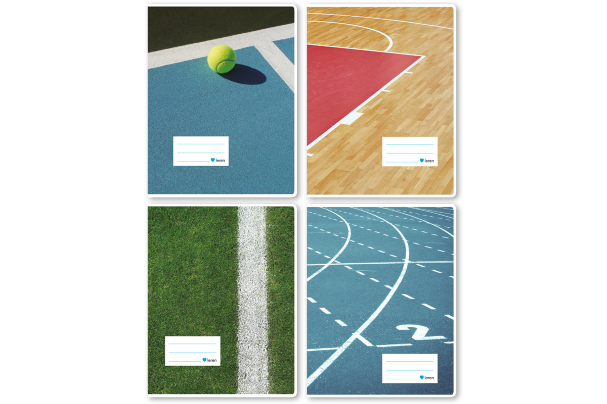 Schriften 24 lijnen, sportveld, 16,5 x 21 cm, 80 gr (25 stuks)