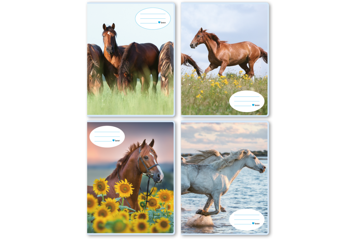 Schriften commerciaal 4x7,5 mm, paarden, 16,5 x 21 cm (25 stuks)