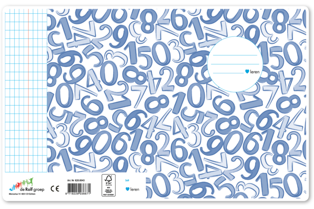 Schriften ruit 5x9 mm, cijfers, 16,5 x 21 cm, 80 gr (25 stuks)