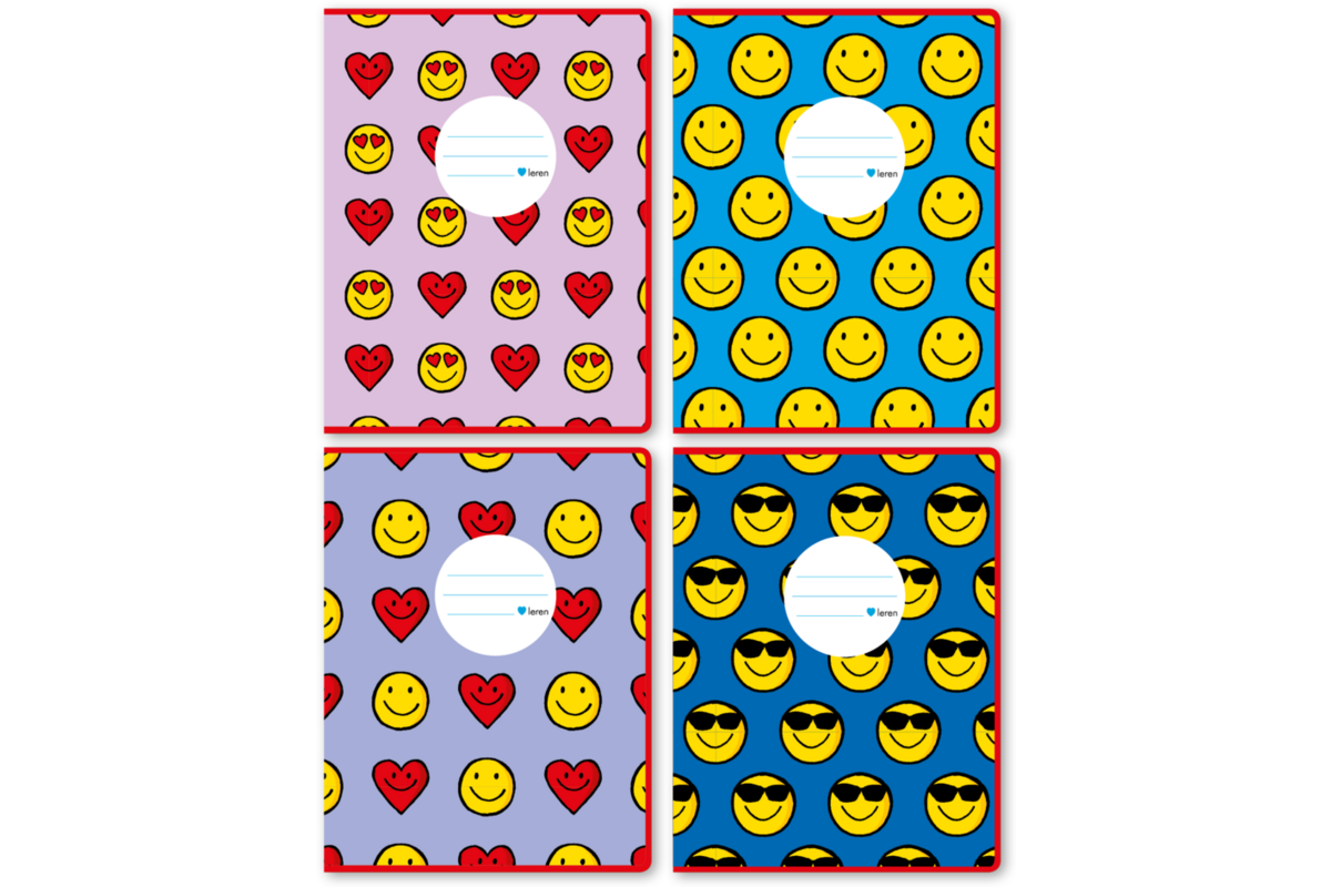 Schriften 6-3-6, smileys, 16,5 x 21 cm, 80 gr (25 stuks)