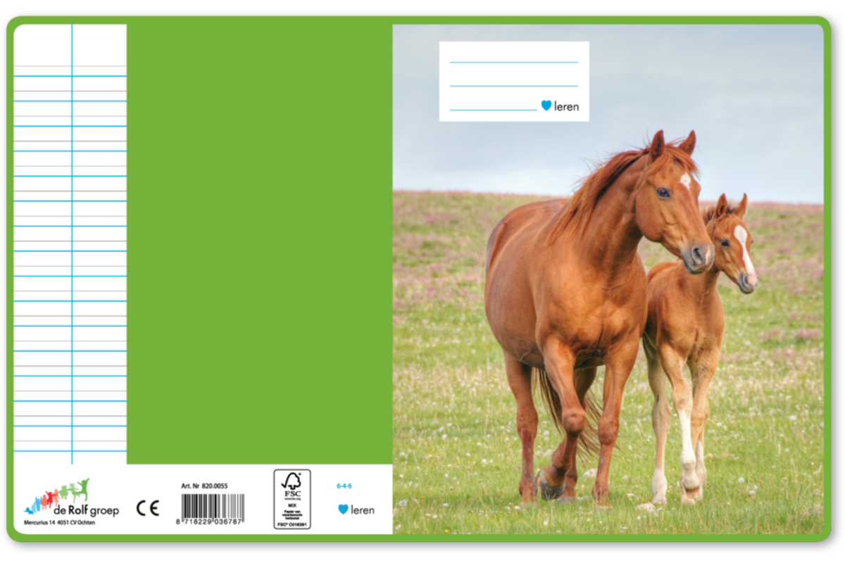 Schriften 6-4-6, paarden met jong, 16,5 x 21 cm, 80 gr (25 stuks)