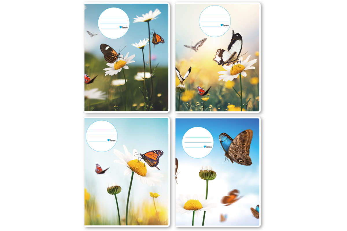 Schriften 7,5-5-7,5, vlinders, 16,5 x 21 cm, 80 gr (25 stuks)