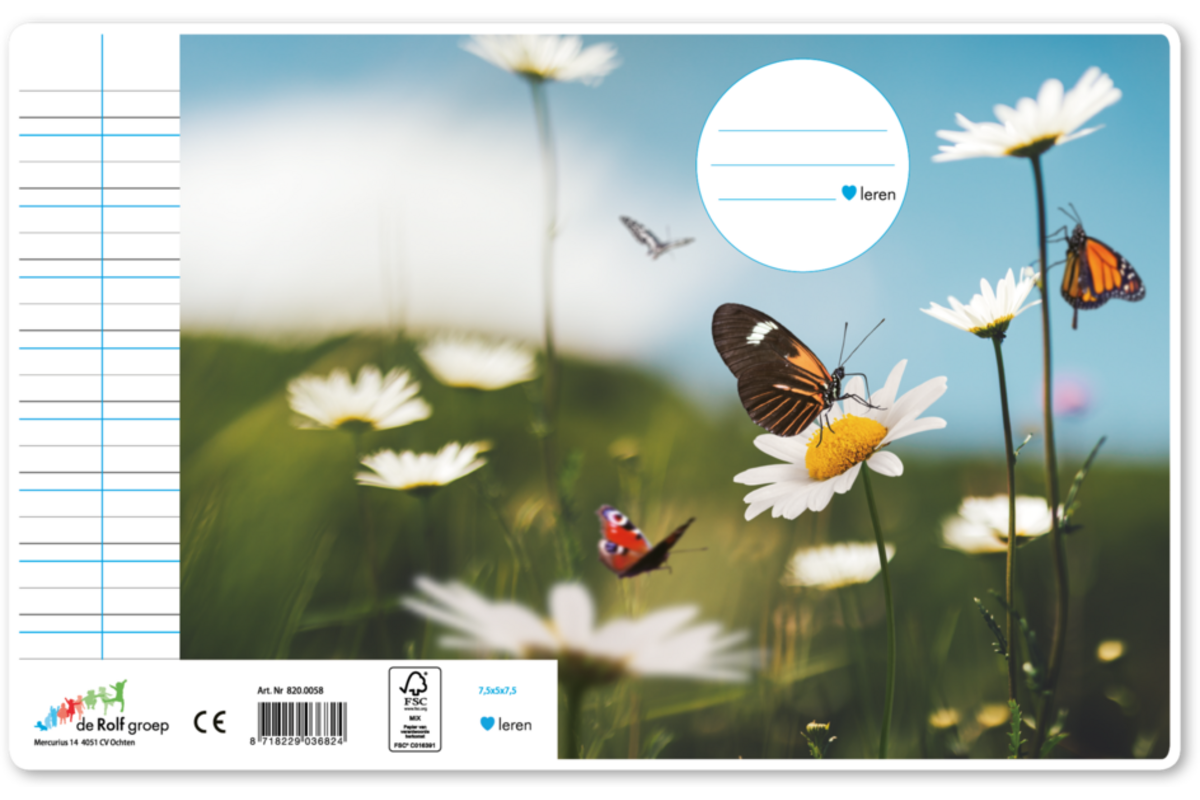Schriften 7,5-5-7,5, vlinders, 16,5 x 21 cm, 80 gr (25 stuks)