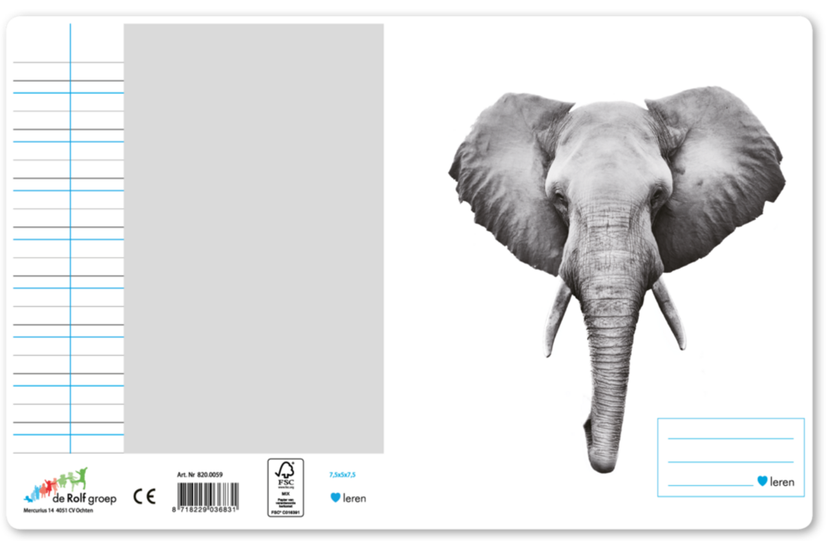 Schriften 7,5-5-7,5, olifant, 16,5 x 21 cm, 80 gr (25 stuks)