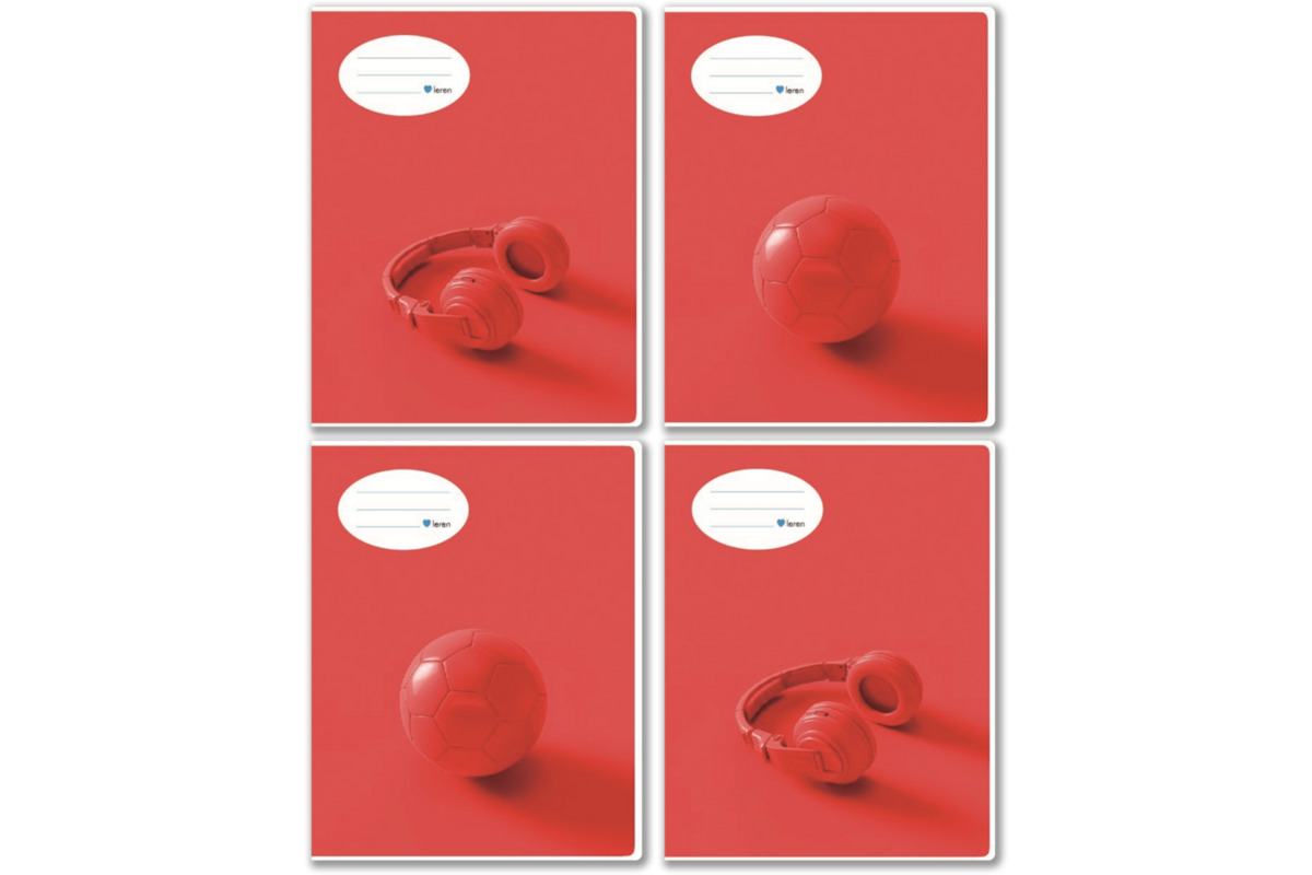 Schriften commerciaal 4x7,5 mm, 3D rood, 16,5 x 21 cm, 80 gr (25 stuks)