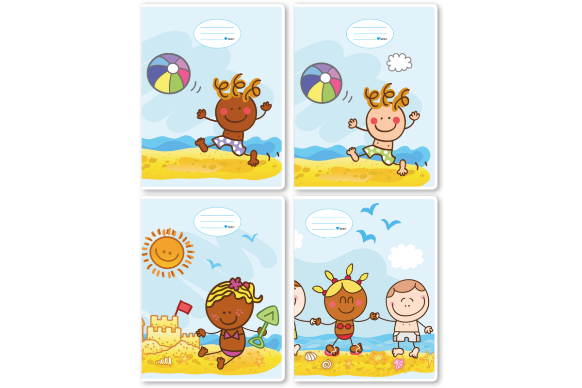 Schriften midicahiers 6-4-6, zon, zee en strand, 13,8 x 18 cm, 80 gr (25 stuks)