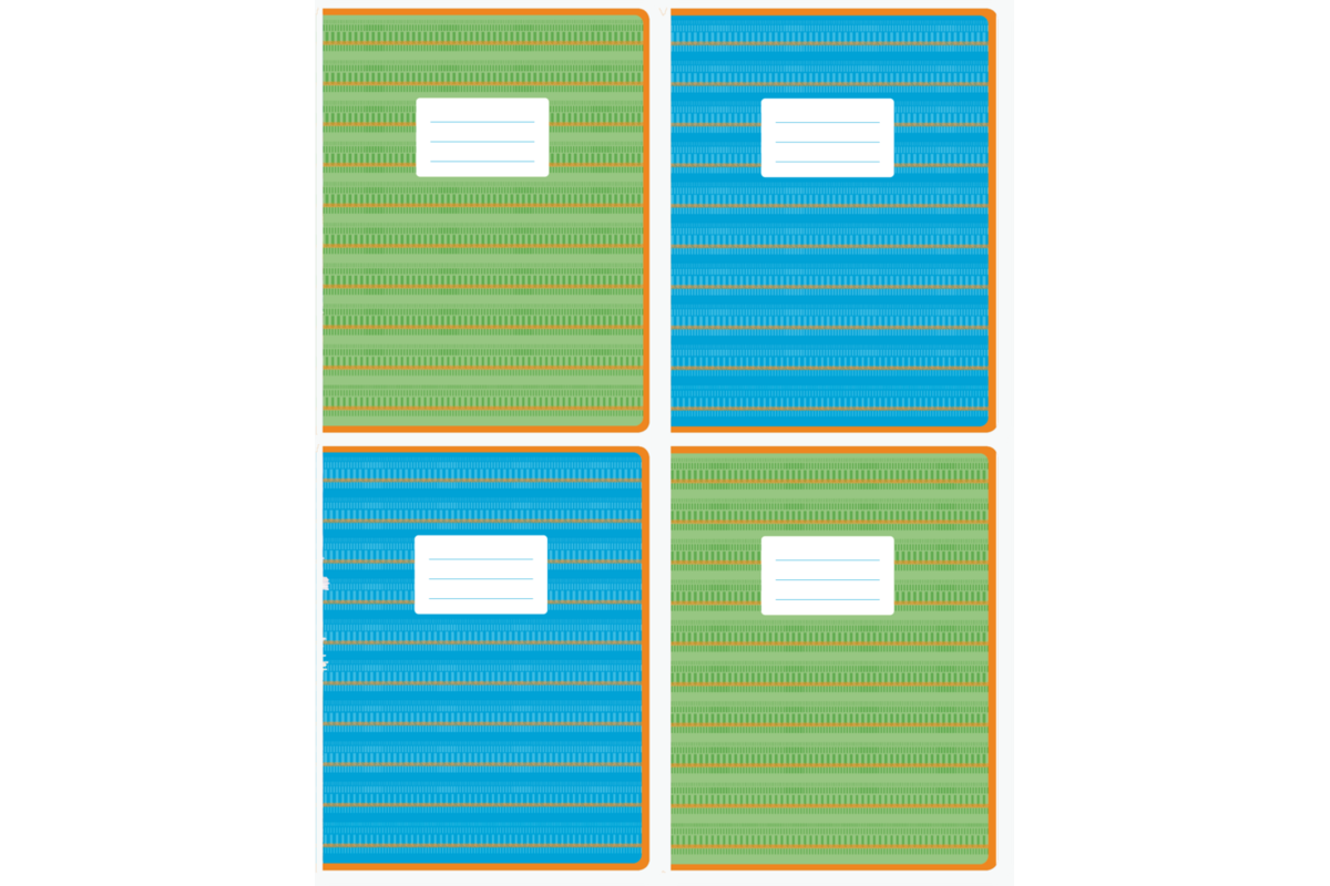 Schriften 5-5-5, kleurenpalet 16,5 x 21 cm, 80 gr (25 stuks)