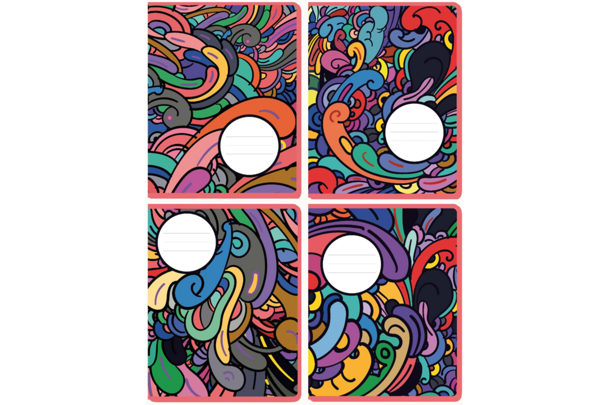 Schriften commerciaal 4x7,5 mm, waves, 16,5 x 21 cm, 80 gr (25 stuks)