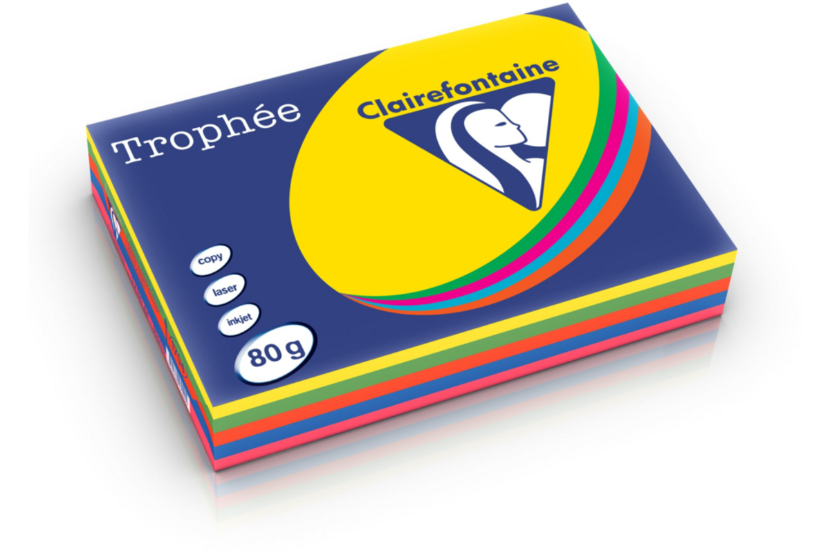Kopieerpapier A4 Trophee intensief assorti 80 grams, 500 vel