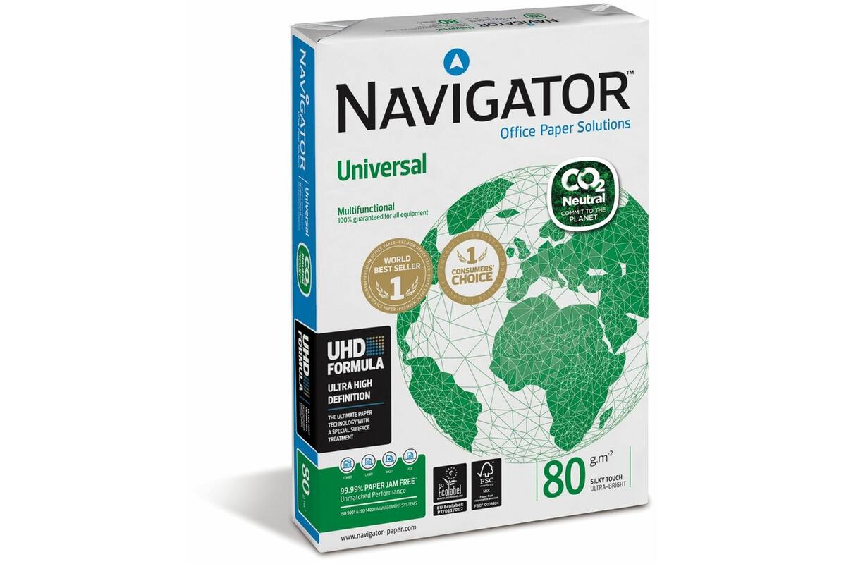 Kopieerpapier A4 Navigator Premium CO2 Compensated  500 vel, 80 grs.