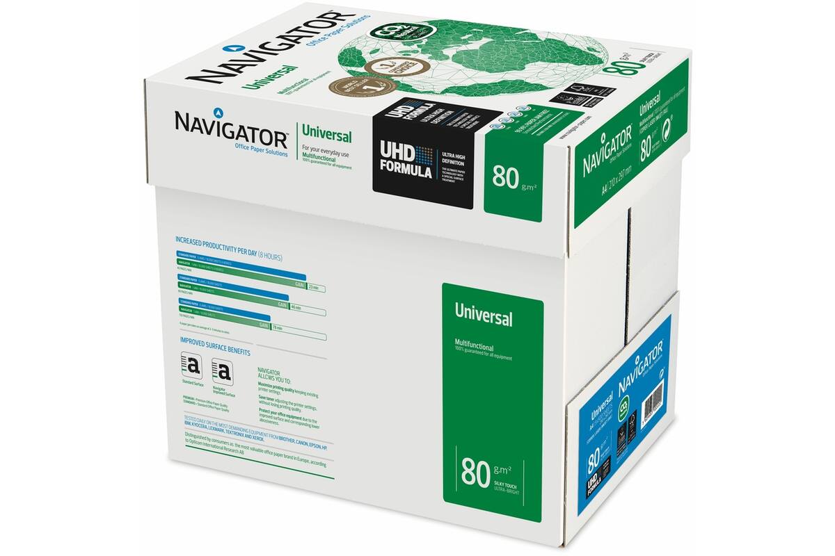 Kopieerpapier A4 Navigator Premium CO2 Compensated  500 vel, 80 grs.