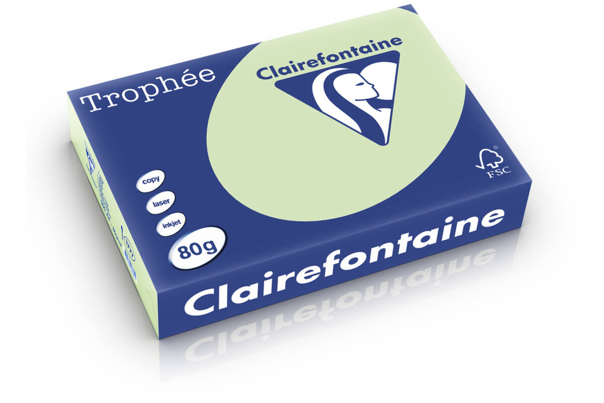 Kopieerpapier A4 midden-/golfgroen FSC houtvrij 500 vel, 80 grs.