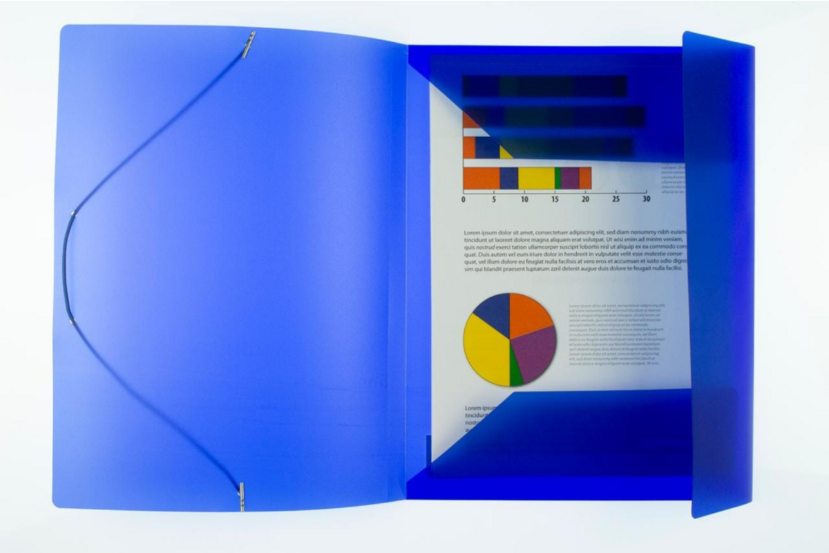 Elastomap A4 PP transparant blauw