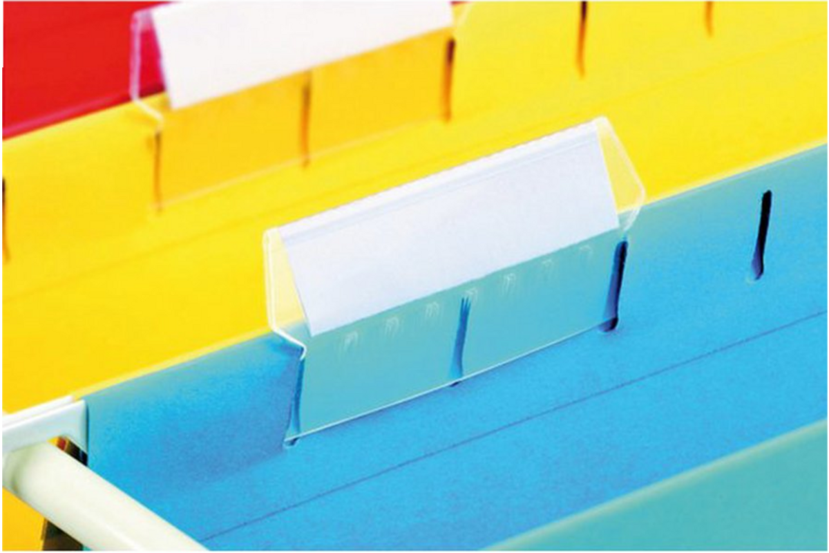 Ruiterstrook 5 cm wit, 10 vel a 10 stroken voor Esselte