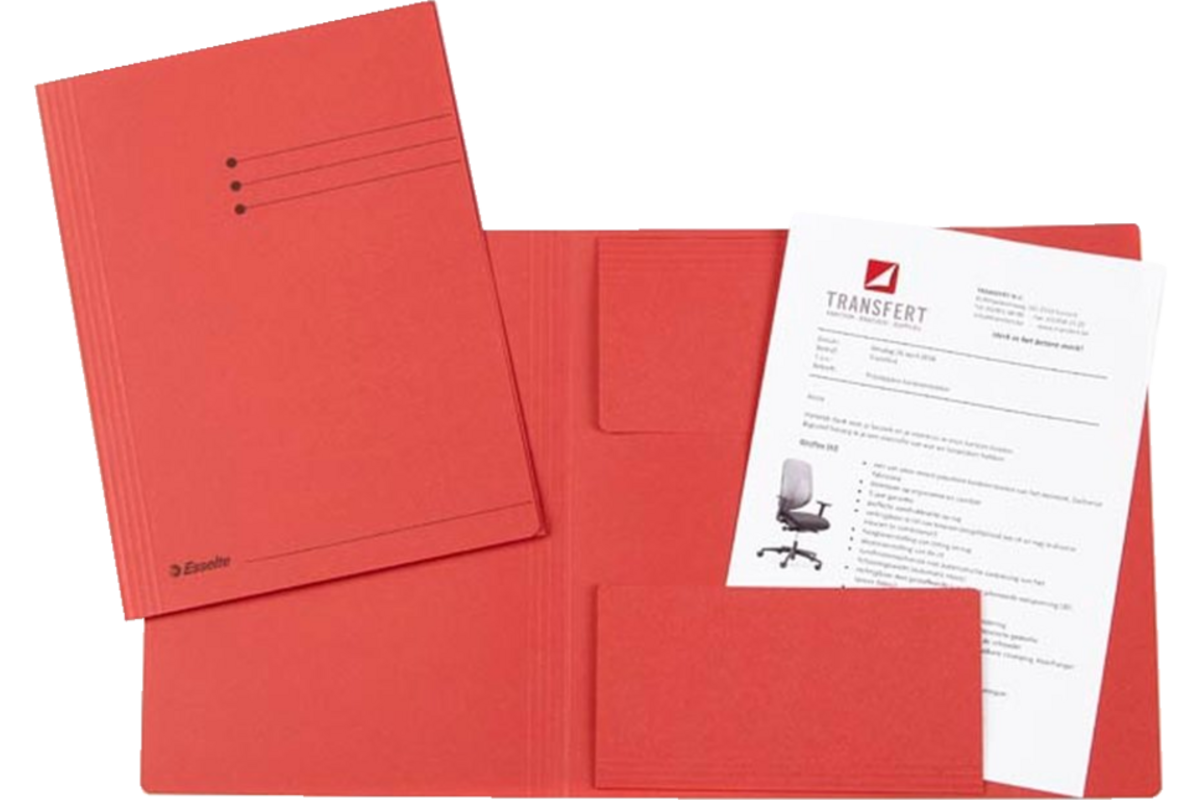 Dossiermap rood folio gerecycled karton