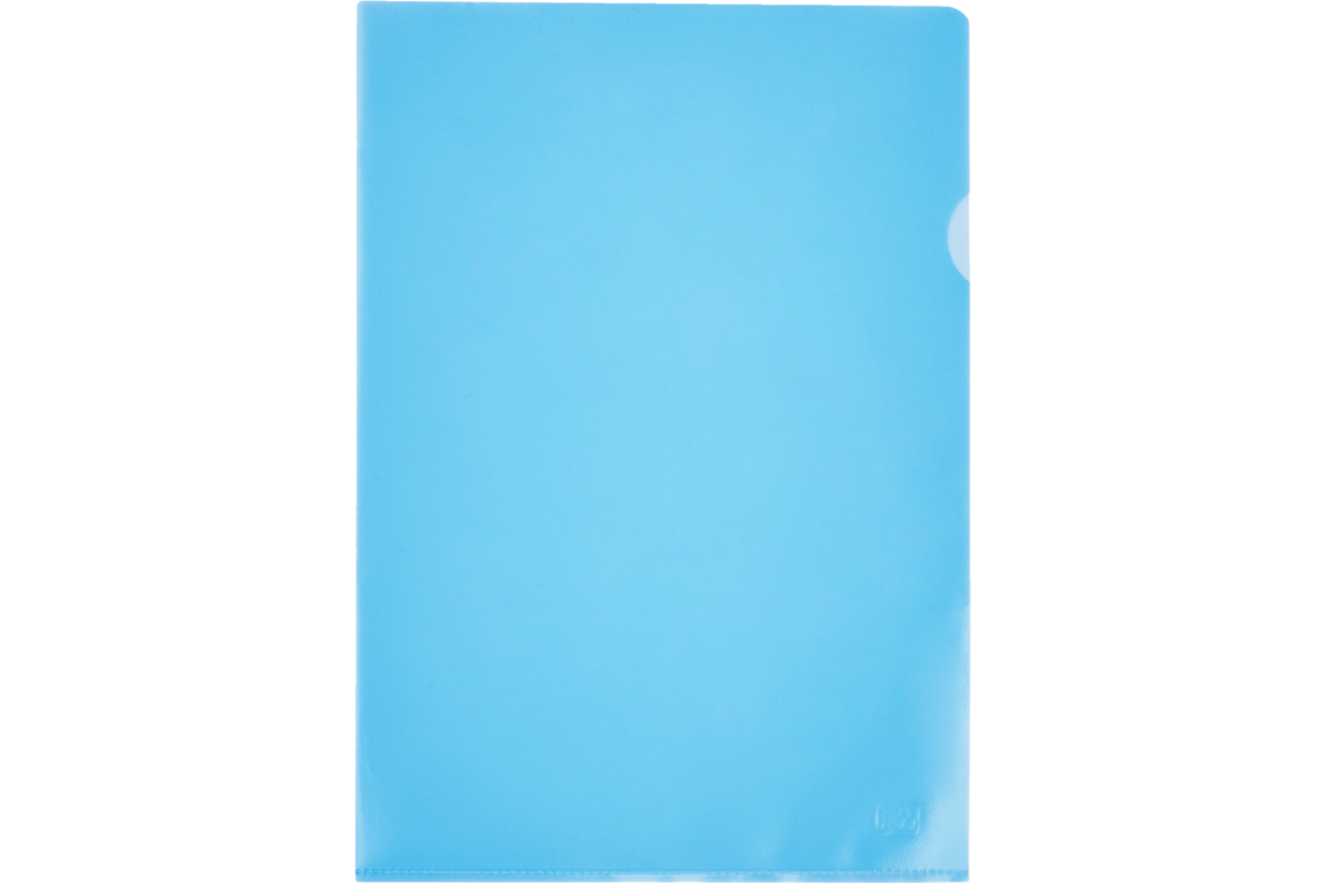L-map A4 120 mu transparant blauw, 10 stuks
