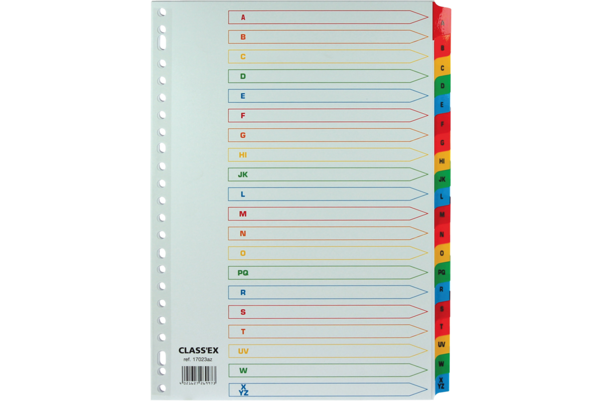 Tabblad/Ringbandvulling A4 23-rings alfabet