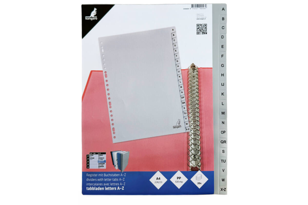 Tabblad/Ringbandvulling A4 23-rings alfabet