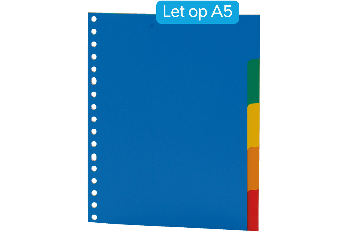 Tabbladen A5 17-rings kunststof 5-delig