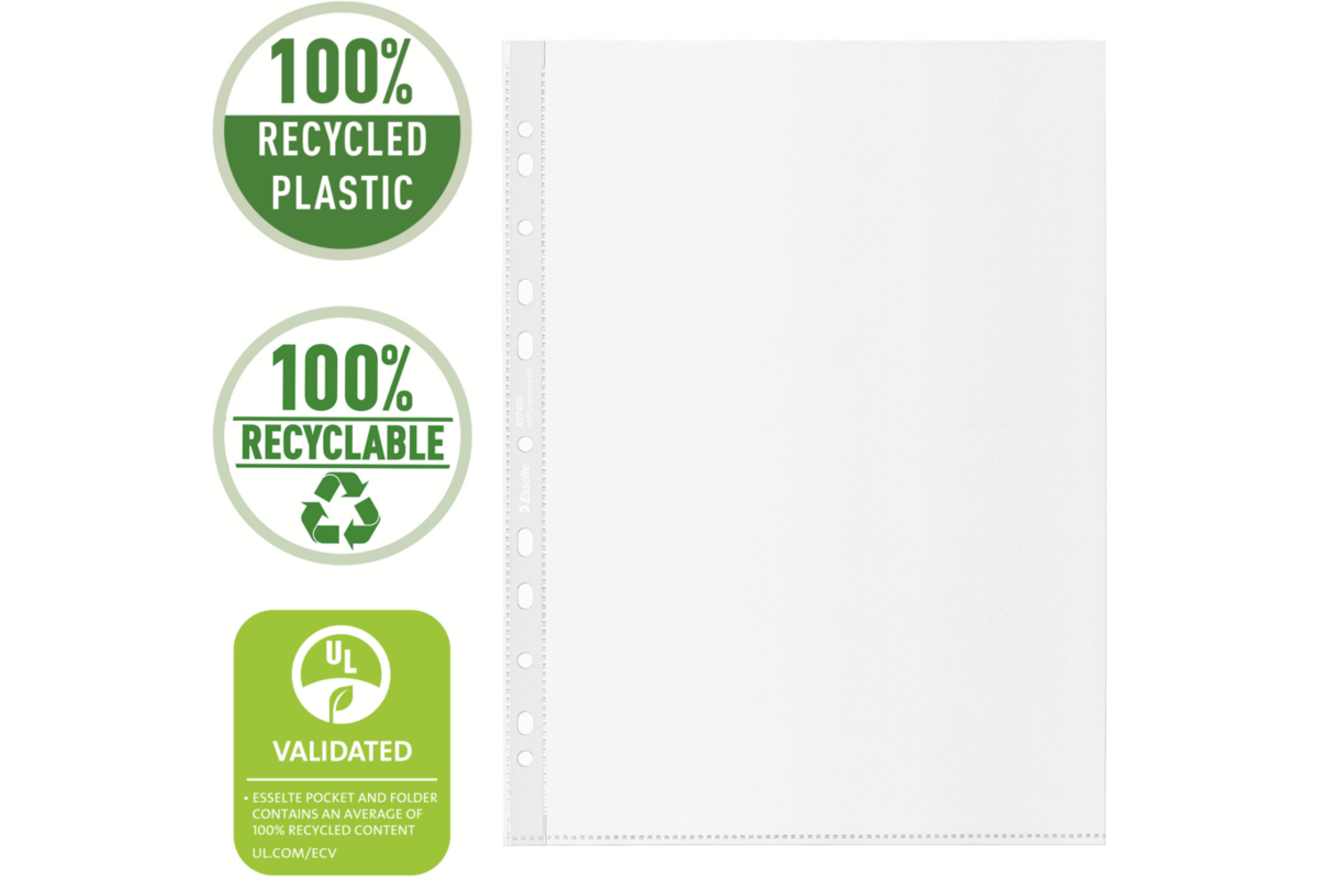 Showtas A4 Esselte Recycled PP Mat 70µ 11-gaats, 100 stuks