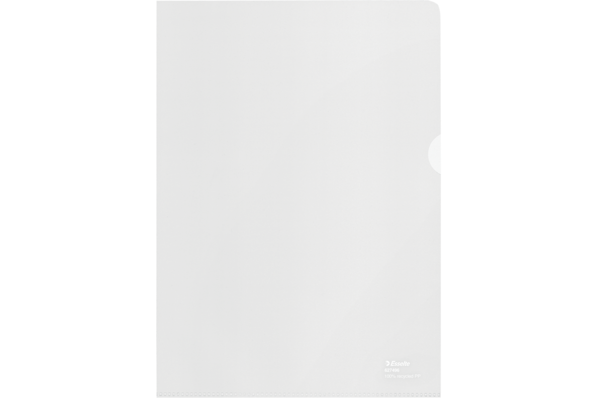 Transparantmap L-model Esselte Recycled PP A4 100µ set van 100 stuks