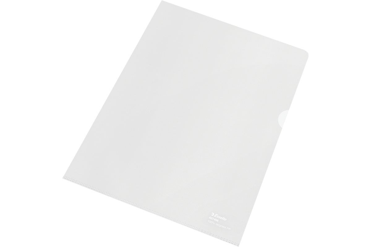 Transparantmap L-model Esselte Recycled PP A4 100µ set van 100 stuks