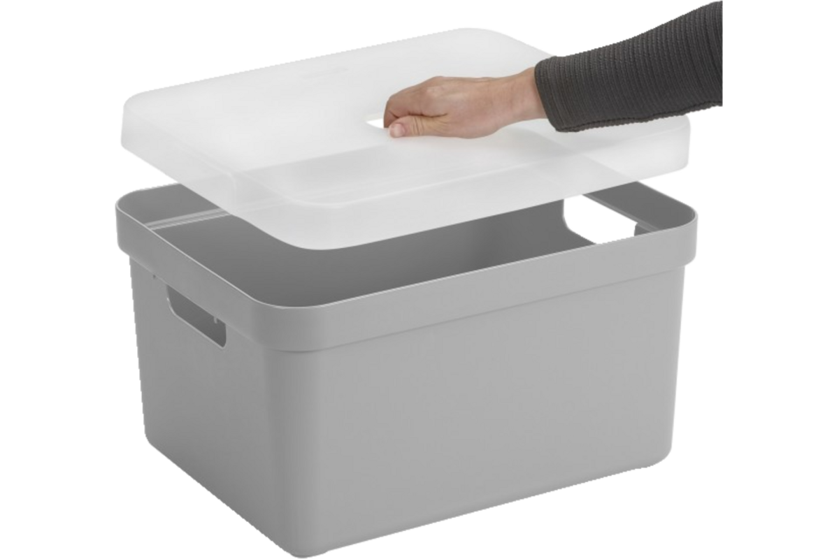 Opbergbox Sigma lichtgrijs 453 x 354 x 243 mm, 32 liter
