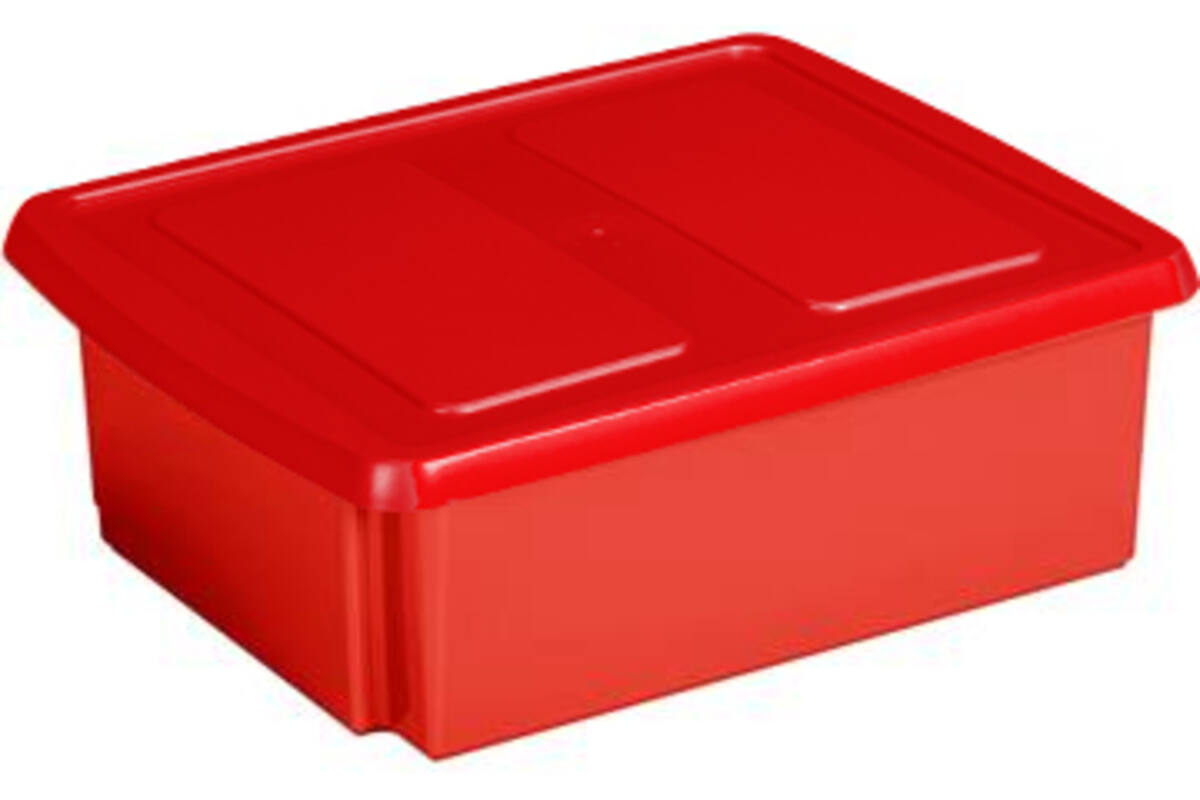 Opbergbox met deksel Rood 45 x 35 x 14 cm, 17 liter