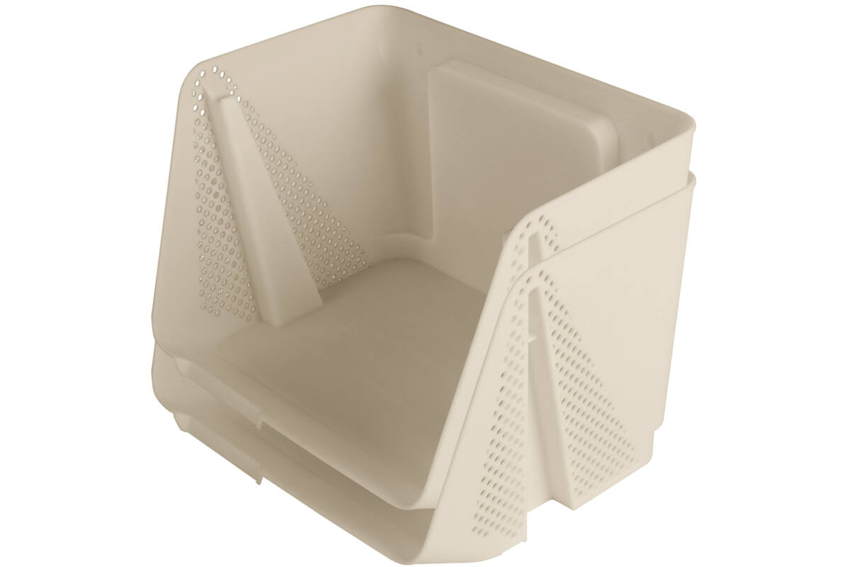 Opbergbak stappelaar sigma medium beige, 2 stuks