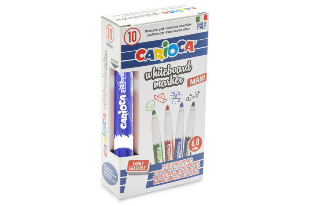 Whiteboardstiften Carioca Clip maxi blauw, 10 stuks