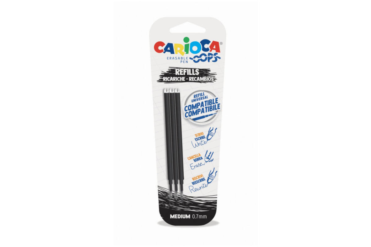 Navulling Carioca OOPS medium zwart, 3 stuks