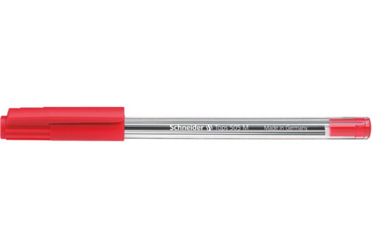 Balpen Schneider tops medium transparant rood