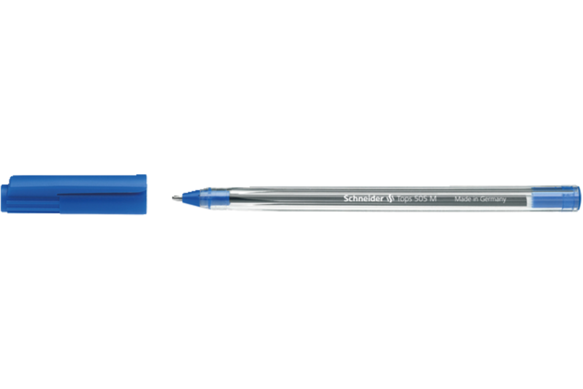 Balpen Schneider tops medium transparant blauw
