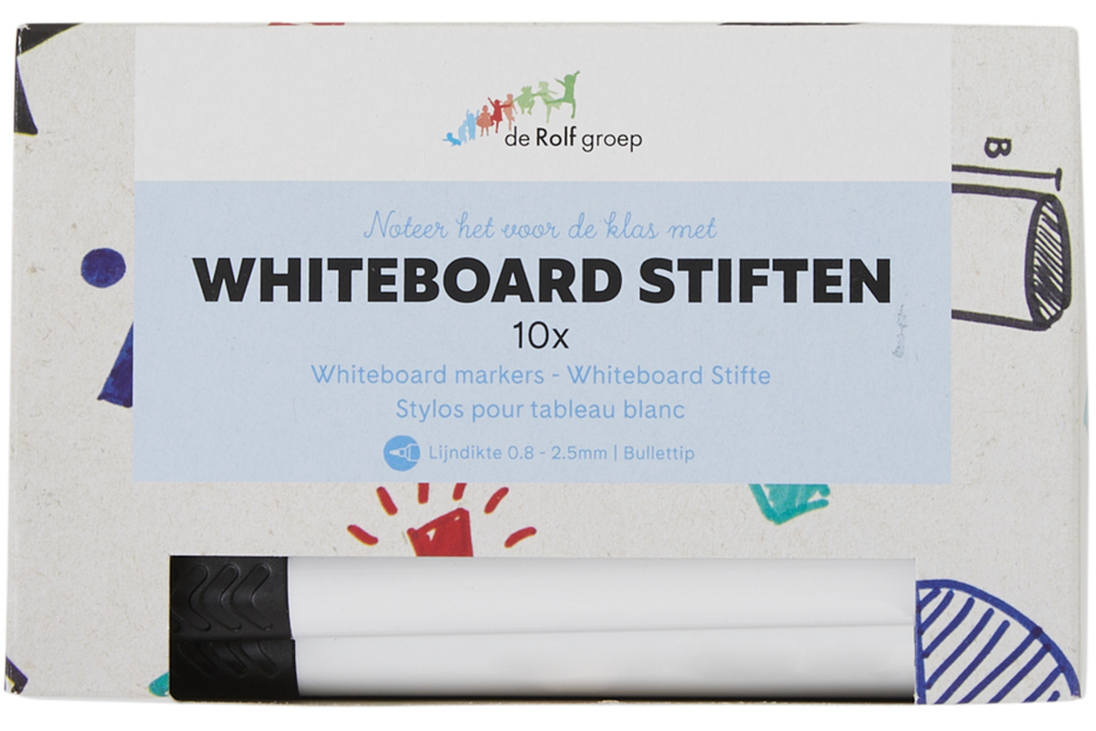 Whiteboardstiften | de Rolf groep | 5 mm zwart, 10 stuks