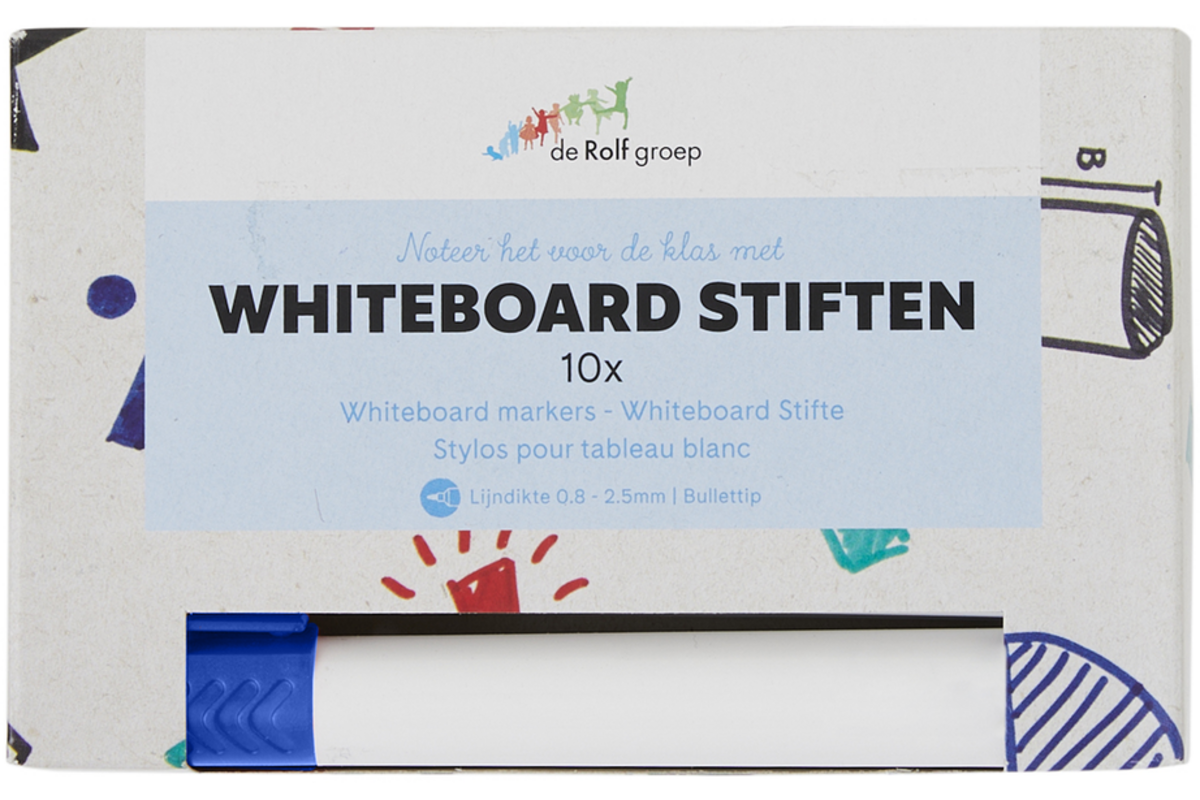 Whiteboardstiften | de Rolf groep | 5 mm blauw, 10 stuks
