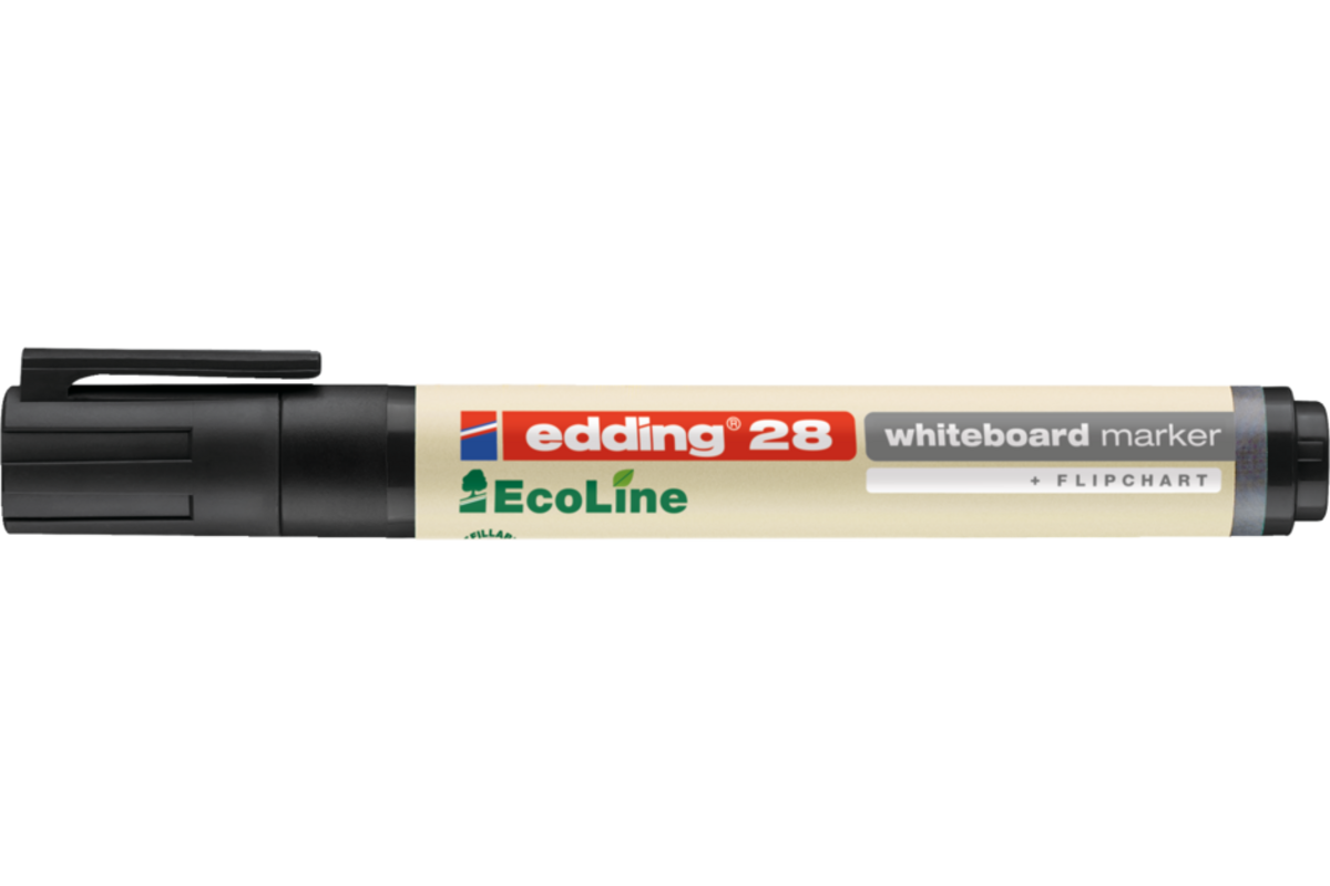 Whiteboardstiften edding e-28 Ecoline zwart, 10 stuks