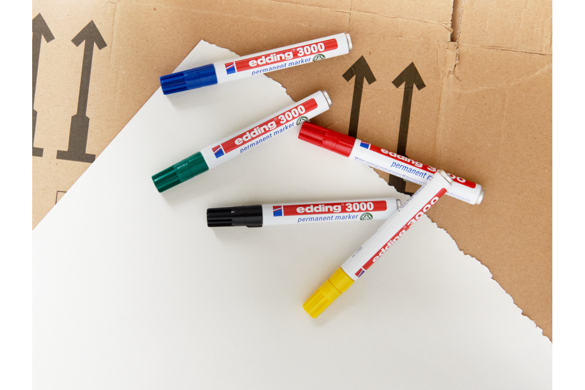 Permanent marker edding 3000 assorti basis, 5 stuks