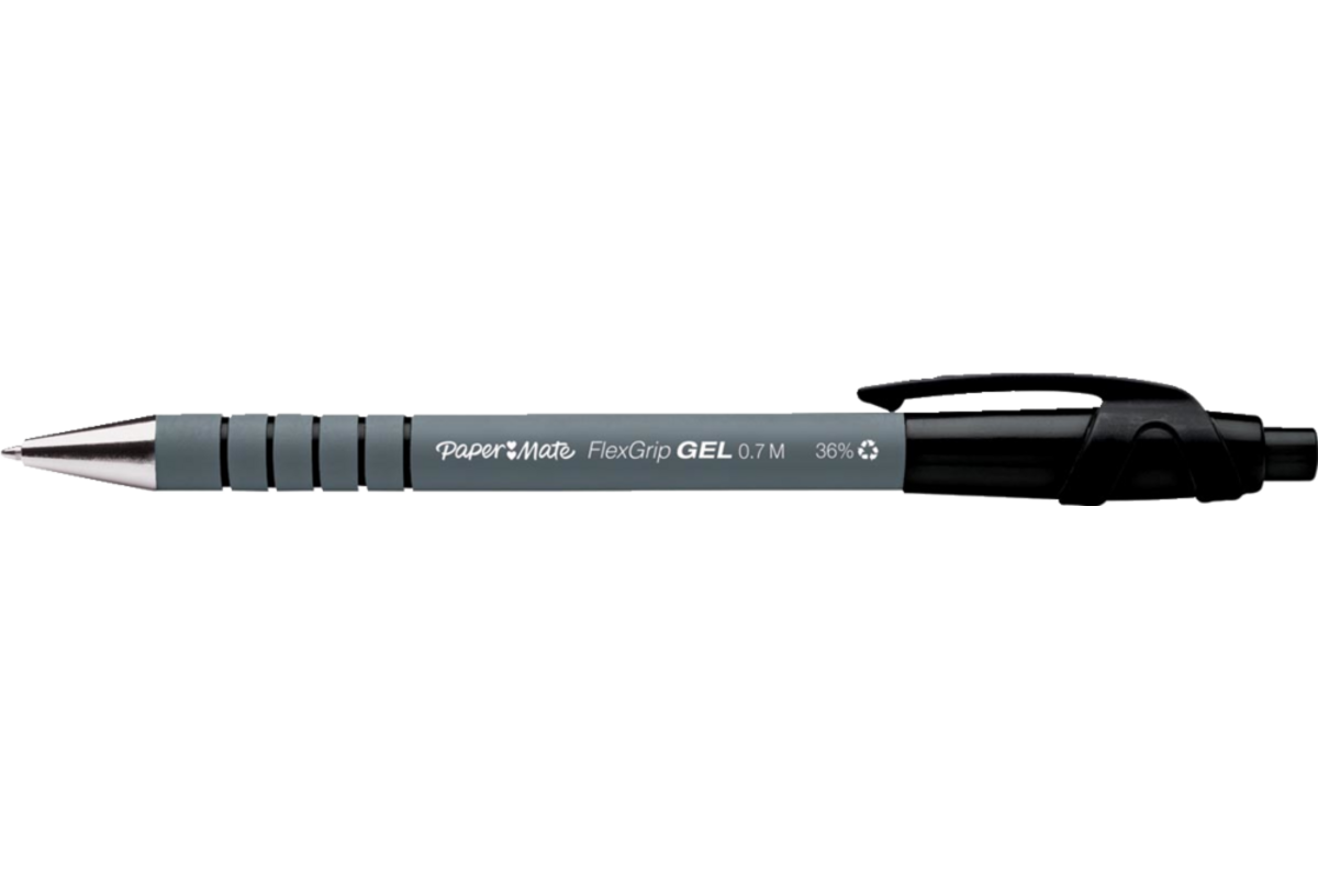 Balpen Papermate GEL zwart 0,7 mm, 12 stuks